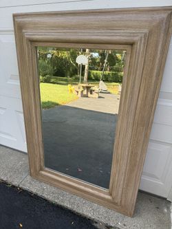 Large Wood Hanging Mirror