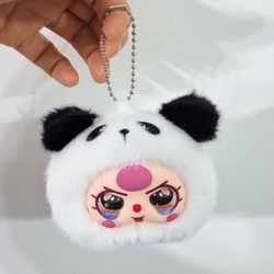 Baby Three Inspired Panda Plush Keychain Bag Charm, NEW