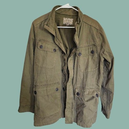 Lucky Brand Olive Green Large Army Green Utility Jacket Unisex