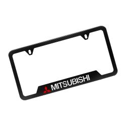 Brand New Universal 1PCS MITSUBISHI Metal Black License Plate Frame
