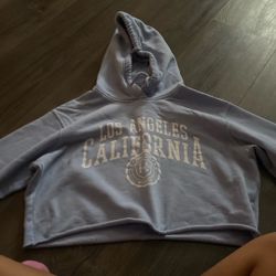Blue Cropped Hollister Hoodie