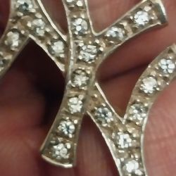 Sterling Silver Ny Yankees Pendant 