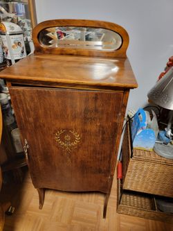 Antique Table With Cabinet