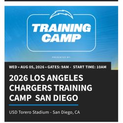 Chargers 2026 Training camp in San Diego USD Toreo stadium Weds Aug 5th