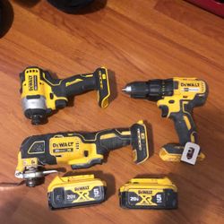 Dewalt 20 V Brushless Impact + Drill + XR Multiple Tool + 2 Bateries 5Ah