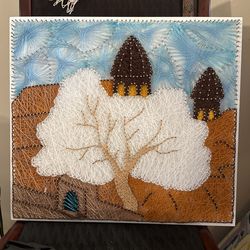 Picture Constructed With Nails And Thread 