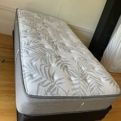 Twin size mattress + base + frame 