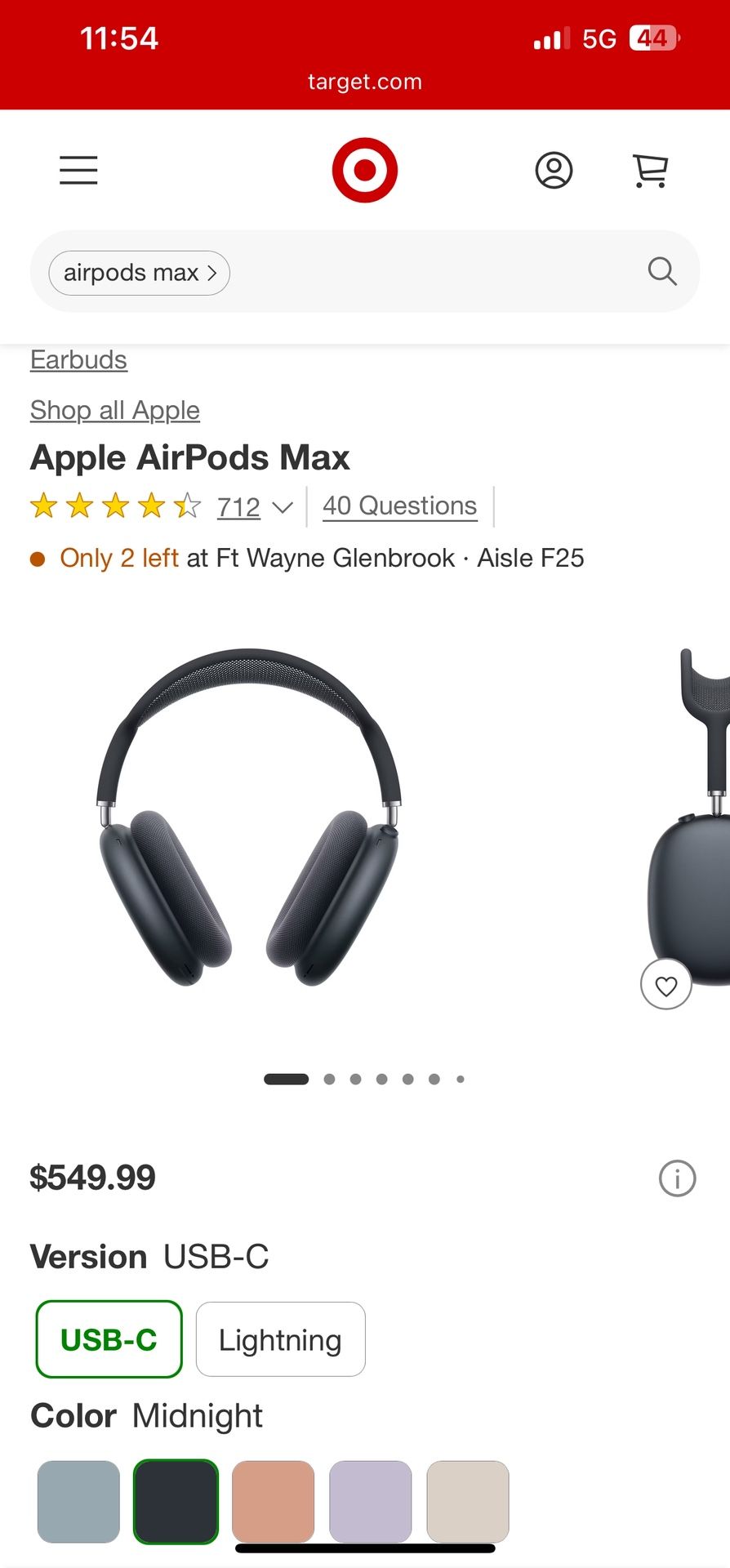 Apple - AirPods Max (USB-C) - Midnight