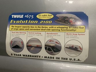 2100 Thule Evolution Car Roof Box for Sale in Crown Point IN