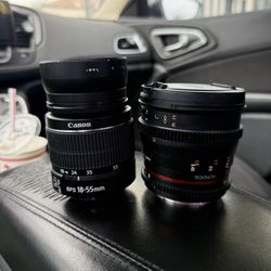 Cannon AF 18-55mm, Rokinon 1.5-50mm