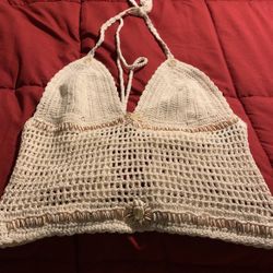 Beach Halter Top With REAL Sea Shells, Made By Hand NEW