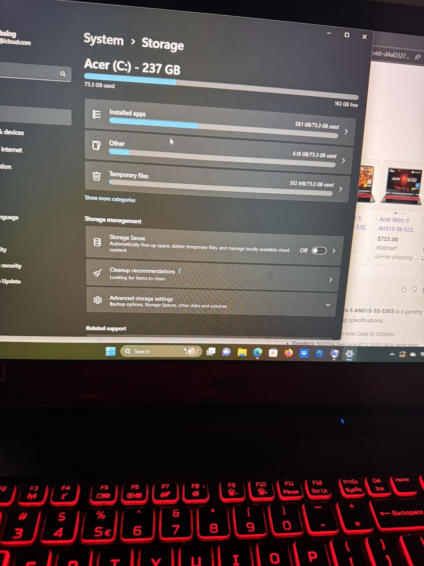 Acer Nitro 5 gaming laptop, (AN515-55-53E5)