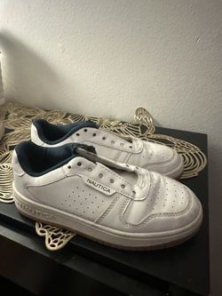 Blue and White Nautica Kid Shoes.