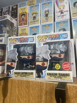 NEW ! Funko POP! Animation: Naruto Shippuden #1103 Kakashi(Raikiri) GITD Gamestop Exclusive  BUNDLE