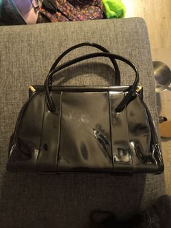 1950s vintage black leather purses Glove Soft Lining by Dubette USA"