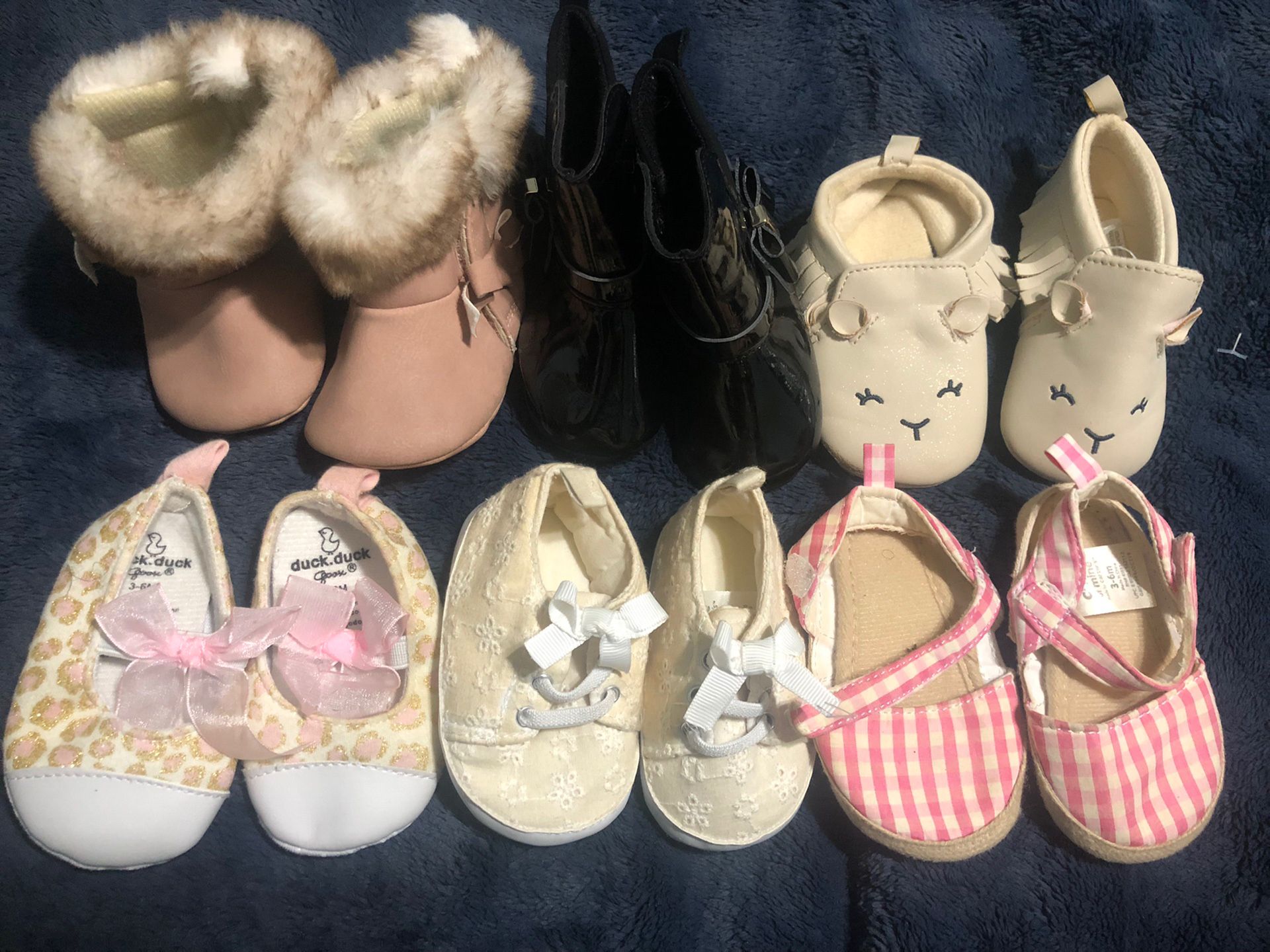 (6) Pair Baby Girl Shoes Size 3-6 Months