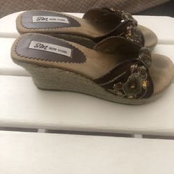 Brown Wedge Sandals