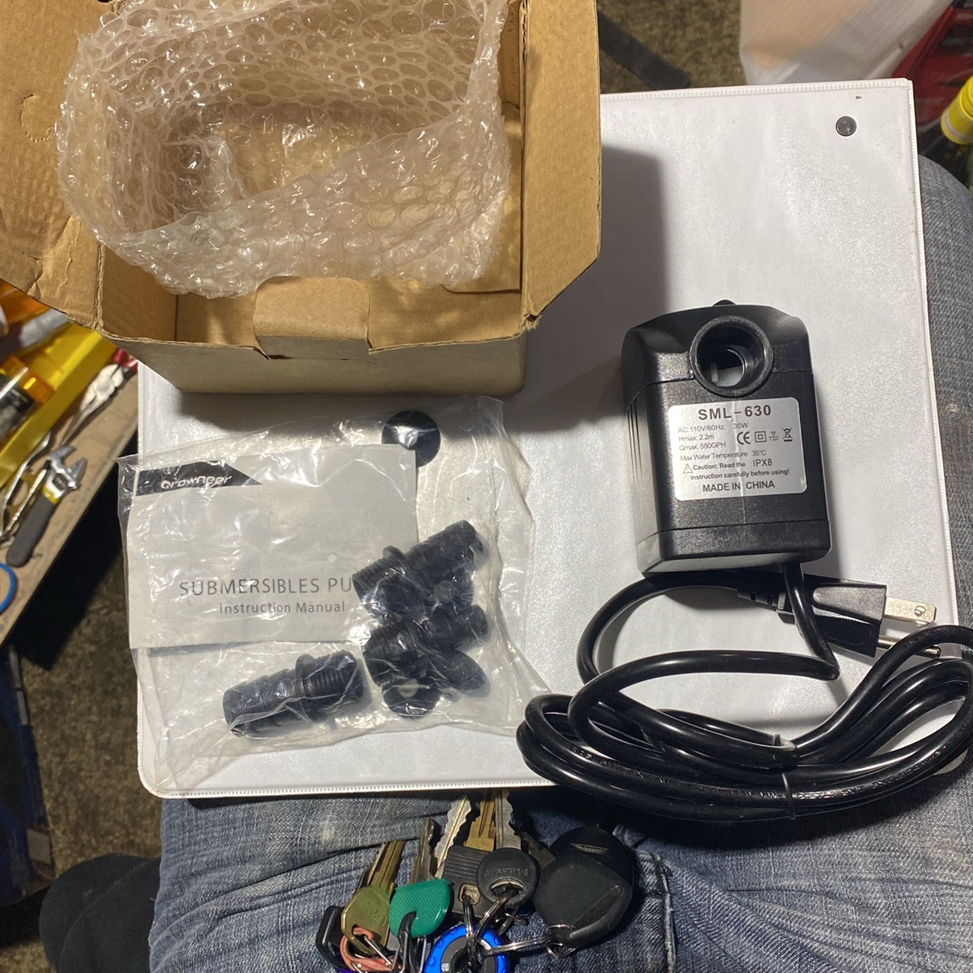 550 Gallons Per Hour Fountain Water Pump New In Box.