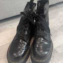 Dr Martens Platform Boots With Ribbon Laces