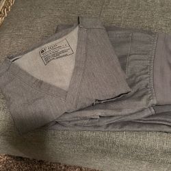 Metallic Grey Figs Scrub Set 