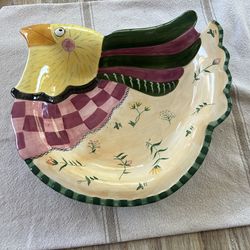 Vintage Fitz & Floyd Essentials Gypsy Chicks Platter Tray