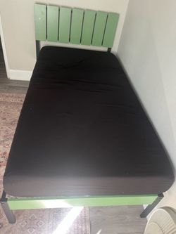 Twin bed frame and mattress