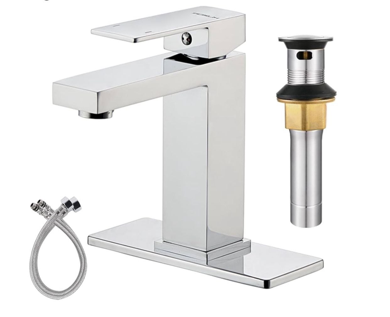 NEW! 2x Chrome Finish Bathroom Faucets | KUZOR Modern Design Premium Stainless Steel