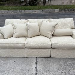 Three Seater Off-White Decorative Couch By Carrington Hall