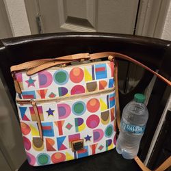 White Multi Color Dooney Crossbody Bag
