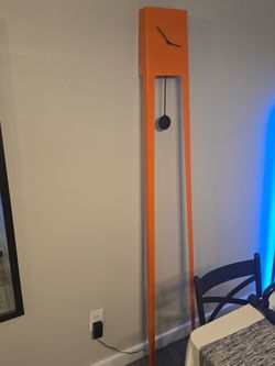 Modern Orange Pendulum Floor Clock
