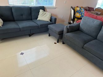 Sofa set with ottoman