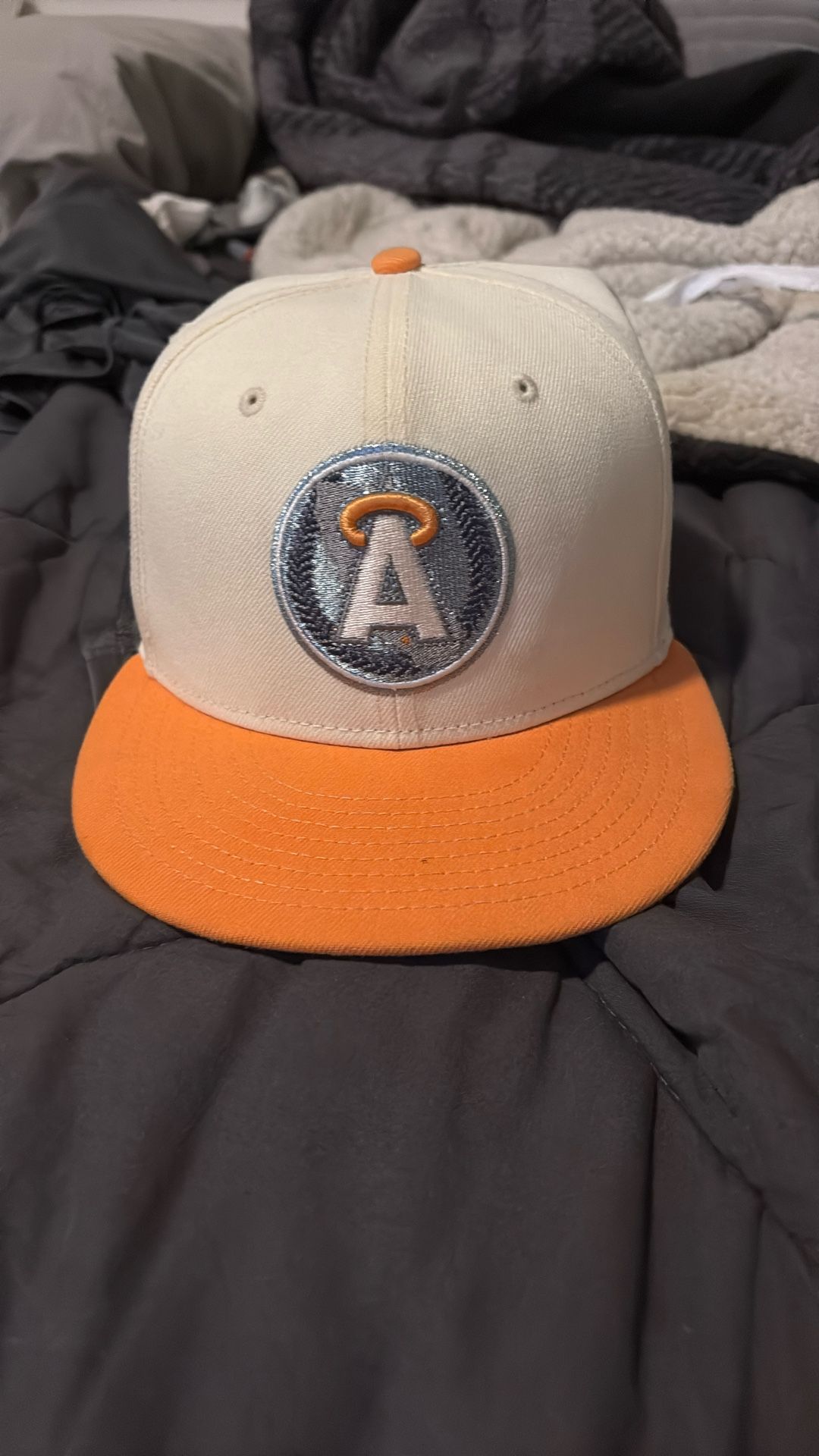Orange And White Angels Hat 7-3/8