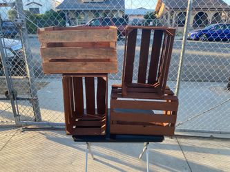 Stained Pine Wooden Crates