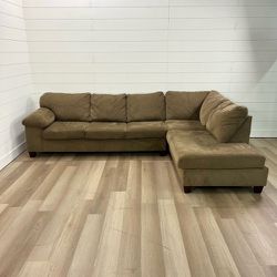 Sectional couch sofa 2 piece brown