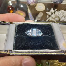 Stunning 😍!! Aquamarine Ring Set In 925 Sterling Silver