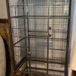 Double Flight Cage On Stand With Wheels 