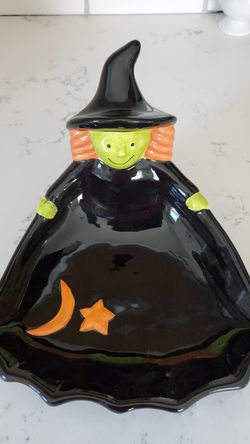 Halloween candy dish, stickers and card