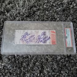 Los Angels Angels No Hitter Ticket Stub Signed Autographed by both Pitchers. Mike Trout Career Home Run #269.