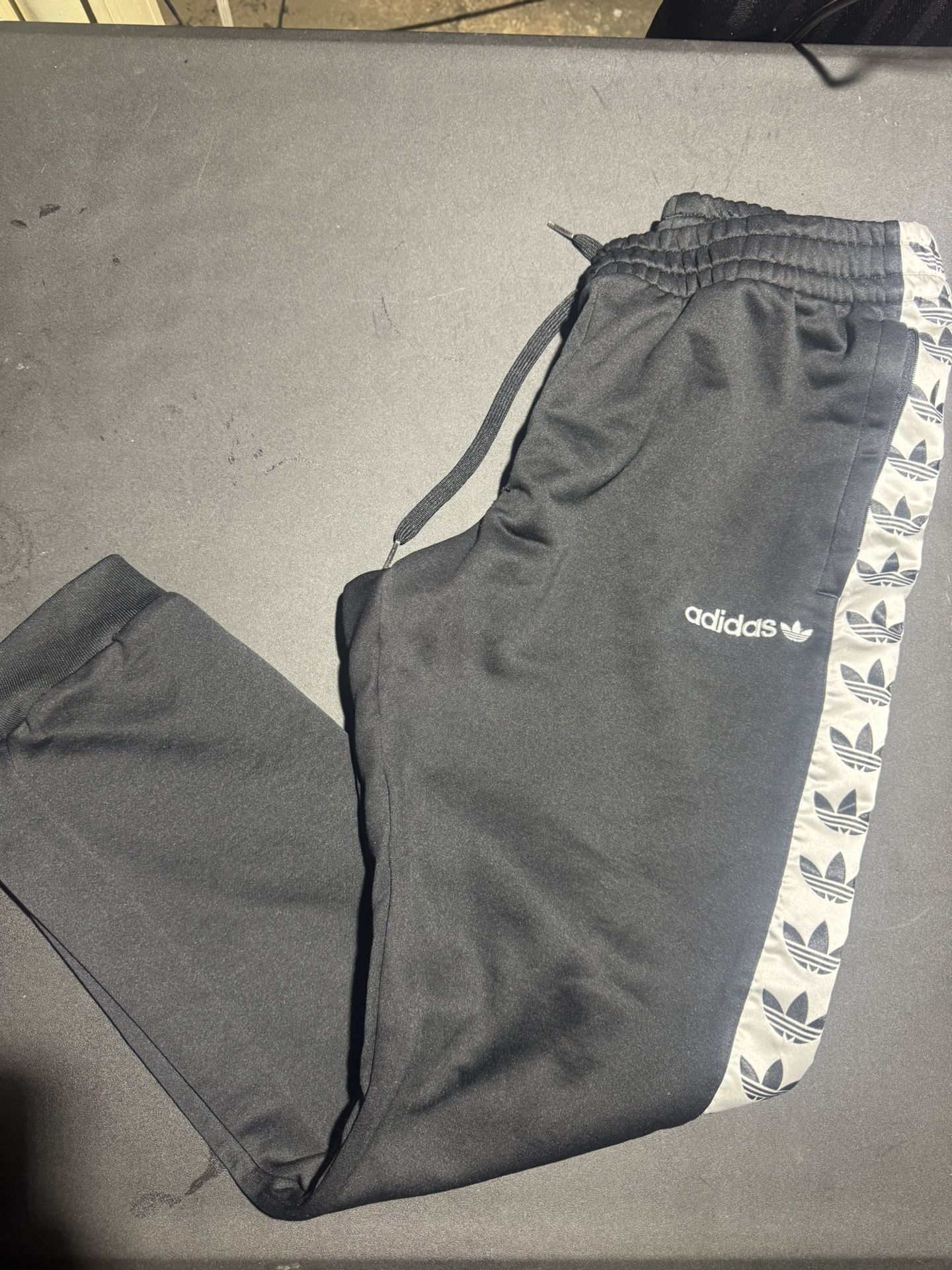 BLACK & GREY ADIDAS TAPE TNT TRACK PANTS