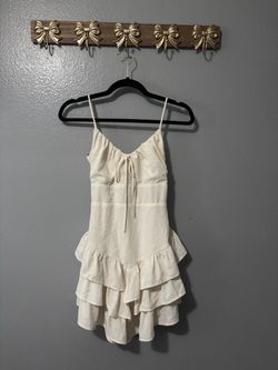 Cream tie back dress