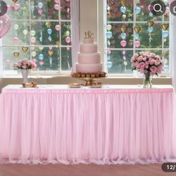 6ft Table Skirt Soft Pink