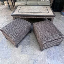 Two Patio Stools From  Jerome's Furniture 