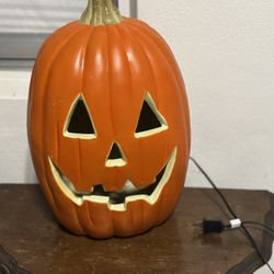 Vintage Empire Blow Mold Halloween Totem Pumpkin 16”