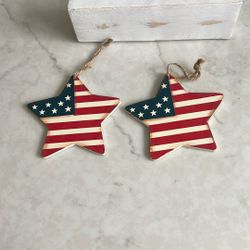4th Of July American Flag Wood Star/ Crafting 