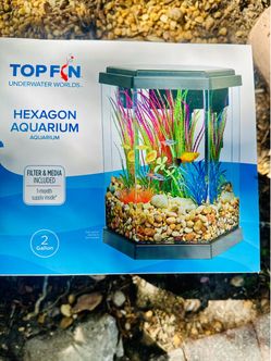 Top Fin 2-Gallon Hexagon Aquarium