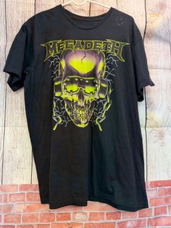 Megadeth Black Graphic T-Shirt, Men’s XL