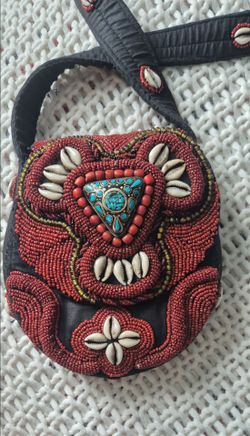 Handmade Beaded/Shell/Tibetan Turquoise Crossbody