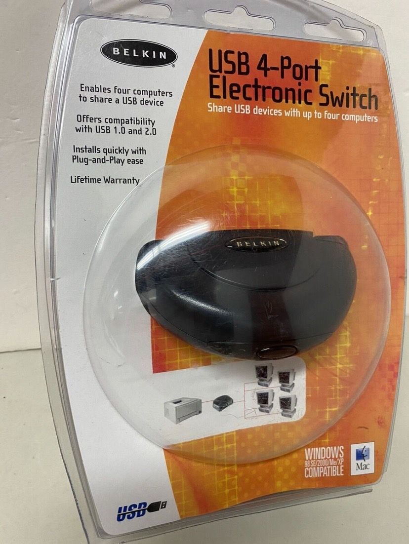 Lot of 2- USB 4 port electronic switch