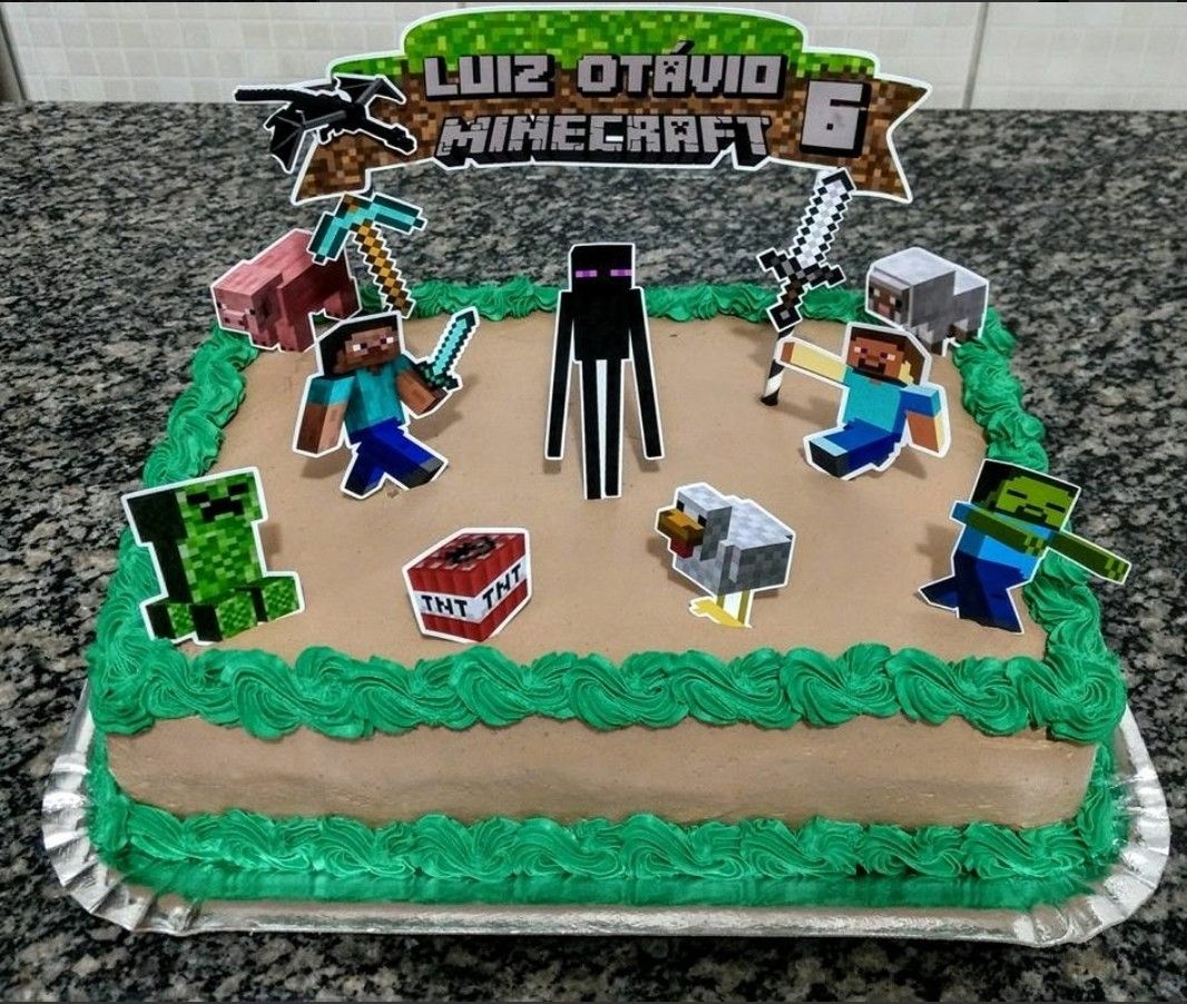 BOLO MINECRAFT COM CHANTILLY! MINECRAFT CAKE Passo a Passo. 