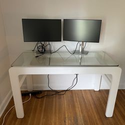 White Glass Top Desk From Urban Outfitters